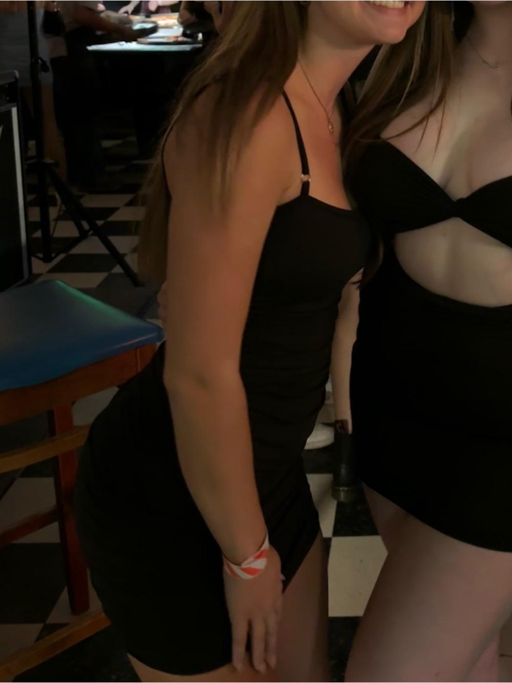 hot black spaghetti strap short party going out bar summer dress - Picture 4 of 4